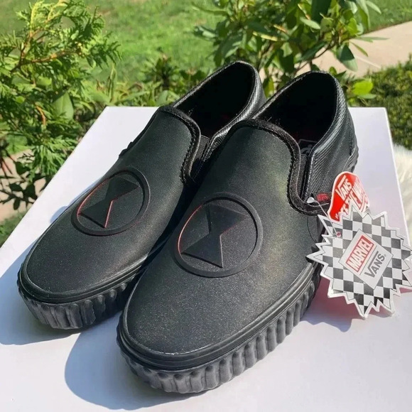 Vans Black Leather Marvel Sneakers - Picture 1 of 11